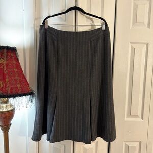 Worthington Gray Pinstripe A-Line Skirt